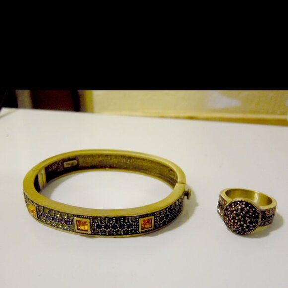Heidi Daus Jewelry - Heidi Daus Crystal Hinged Bangle Bracelet and Custer Ring 8
